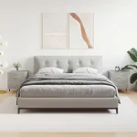 Noptiere, 2 buc., gri beton, 40x35x47,5 cm, lemn compozit GartenMobel Dekor