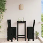 Scaune de bar, 2 buc., negru, 40x42x120 cm, lemn masiv de pin GartenMobel Dekor