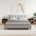 Noptiere, 2 buc., stejar fumuriu, 40x35x47,5 cm, lemn compozit GartenMobel Dekor