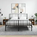 Noptiere, 2 buc., stejar fumuriu, 40x35x47,5 cm, lemn compozit GartenMobel Dekor