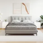 Noptiere, 2 buc., alb extralucios, 40x40x50 cm, lemn compozit GartenMobel Dekor