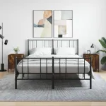 Noptiere, 2 buc., stejar fumuriu, 40x40x50 cm, lemn compozit GartenMobel Dekor