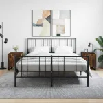 Noptiere, 2 buc., stejar fumuriu, 40x40x50 cm, lemn compozit GartenMobel Dekor