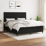 Pat box spring cu saltea, negru, 180x200 cm, catifea GartenMobel Dekor