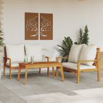 Set mobilier de grădină cu perne, 3 piese, lemn masiv acacia GartenMobel Dekor