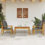 Set mobilier de grădină cu perne, 3 piese, lemn masiv acacia GartenMobel Dekor