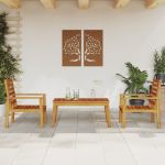 Set mobilier de grădină cu perne, 3 piese, lemn masiv acacia GartenMobel Dekor