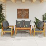Set mobilier de grădină cu perne, 5 buc., lemn masiv acacia GartenMobel Dekor