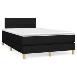 Pat box spring cu saltea, negru, 120x190 cm, catifea GartenMobel Dekor