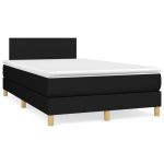 Pat box spring cu saltea, negru, 120x190 cm, catifea GartenMobel Dekor