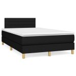 Pat box spring cu saltea, negru, 120x190 cm, catifea GartenMobel Dekor