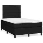 Pat box spring cu saltea, negru, 120x190 cm, catifea GartenMobel Dekor