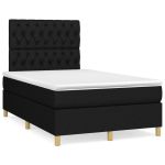 Pat box spring cu saltea, negru, 120x190 cm, catifea GartenMobel Dekor