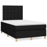 Pat box spring cu saltea, negru, 120x190 cm, catifea GartenMobel Dekor