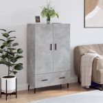 Dulap înalt, gri beton, 69,5x31x115 cm, lemn prelucrat GartenMobel Dekor