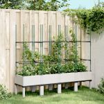 Jardinieră de grădină cu spalier, alb, 160x40x142,5 cm PP GartenMobel Dekor