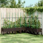 Jardinieră de grădină cu spalier, maro, 200x160x142,5 cm, PP GartenMobel Dekor