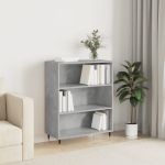 Bibliotecă, gri beton, 69,5x32,5x90 cm, lemn compozit GartenMobel Dekor