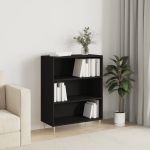 Bibliotecă, negru, 69,5x32,5x90 cm, lemn compozit GartenMobel Dekor