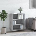 Bibliotecă, gri beton, 69,5x32,5x90 cm, lemn compozit GartenMobel Dekor