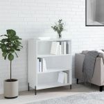 Dulap cu rafturi alb extralucios 69,5x32,5x90 cm lemn compozit GartenMobel Dekor