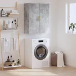 Dulap cu montaj pe perete, gri beton, 69,5x34x90 cm GartenMobel Dekor