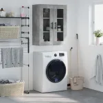 Dulap cu montaj pe perete, gri beton, 69,5x34x90 cm GartenMobel Dekor