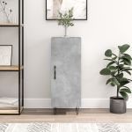 Servantă, gri beton, 34,5x34x90 cm, lemn compozit GartenMobel Dekor