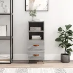 Servantă, gri sonoma, 34,5x34x90 cm, lemn compozit GartenMobel Dekor