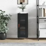 Servantă, negru, 34,5x34x90 cm, lemn compozit GartenMobel Dekor