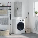 Dulap montat pe perete, gri beton, 34,5x34x90 cm GartenMobel Dekor