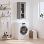 Dulap montat pe perete, gri sonoma, 34,5x34x90 cm GartenMobel Dekor