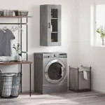 Dulap montat pe perete, gri beton, 34,5x34x90 cm GartenMobel Dekor