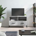 Comodă TV, gri beton, 80x36x50 cm, lemn compozit GartenMobel Dekor