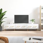 Comodă TV, alb, 150x36x30 cm, lemn prelucrat GartenMobel Dekor