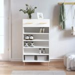 Pantofar, alb, 60x35x105 cm, lemn compozit GartenMobel Dekor