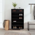 Pantofar, negru, 60x35x105 cm, lemn compozit GartenMobel Dekor