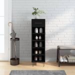 Pantofar, negru, 30x35x105 cm, lemn compozit GartenMobel Dekor