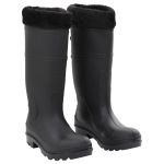 Cizme de ploaie cu șosete detașabile, negru, mărime 38, PVC GartenMobel Dekor