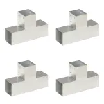 Conectori de grindă, 4 buc, formă T, 91x91 mm, metal galvanizat GartenMobel Dekor