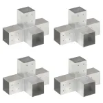 Conectori de grindă, formă X, 4 buc, 81x81 mm, metal galvanizat GartenMobel Dekor