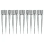 Țăruși de sol, 12 buc., argintiu, 9x9x75 cm, oțel galvanizat GartenMobel Dekor