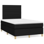 Pat box spring cu saltea, negru, 120x190 cm, catifea GartenMobel Dekor