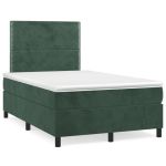 Pat box spring cu saltea, verde închis, 120x190 cm, catifea GartenMobel Dekor