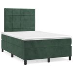 Pat box spring cu saltea, verde închis, 120x190 cm, catifea GartenMobel Dekor