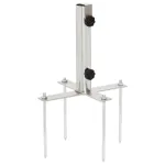 Suport de umbrelă cu țăruși de sol, argintiu, Ø32-48 mm, oțel GartenMobel Dekor