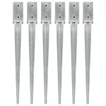 Țăruși de sol, 6 buc., argintiu, 7x7x75 cm, oțel galvanizat GartenMobel Dekor