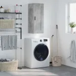 Dulap de perete, gri beton, 34,5x34x90 cm, lemn prelucrat GartenMobel Dekor