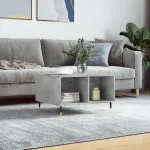 Măsuță de cafea, gri beton, 60x50x36,5 cm, lemn compozit GartenMobel Dekor