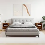 Noptiere, 2 buc., stejar fumuriu, 40x35x50 cm, lemn compozit GartenMobel Dekor